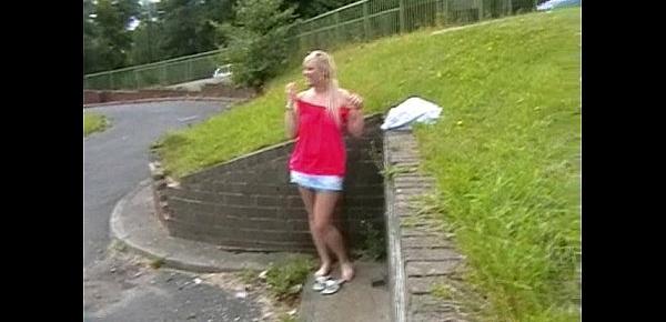  Busty blonde flashers outdoor masturbation and naughty amateur public nudity